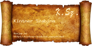 Kintner Szabina névjegykártya